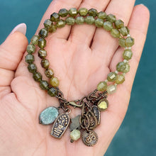 Green Garnet Charm Bracelet