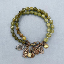Green Garnet Charm Bracelet
