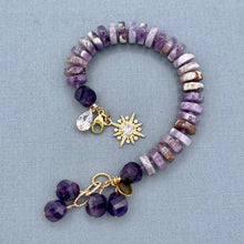 Chevron Amethyst Star Bracelet
