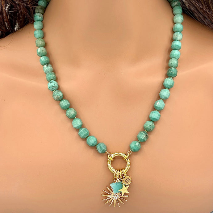 Green Jasper Star Necklace