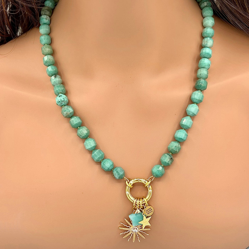 Green Jasper Star Necklace