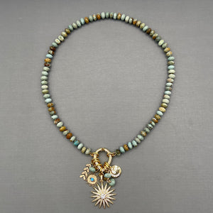 Brazilian Turquoise Celestial Charm Necklace