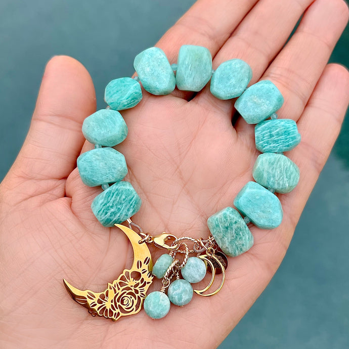 Brazilian Amazonite Moon Bracelett