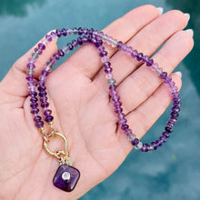 Purple Fluorite Charm Necklace