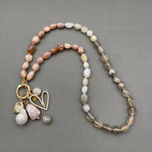 Mystic Moonstone Heart Charm Necklace