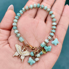 Amazonite Butterfly Charm Bracelet
