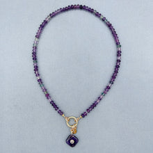 Purple Fluorite Charm Necklace