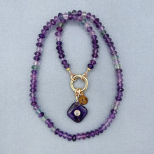 Purple Fluorite Charm Necklace