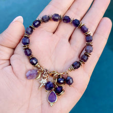 Amethyst Star Charm Bracelet