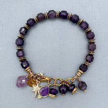 Amethyst Star Charm Bracelet