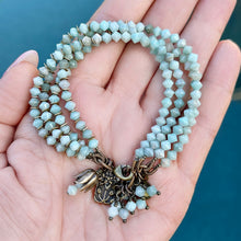Amazonite  4 Strand Flower Bracelet