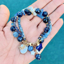 Freshwater pearl and Mixed Semiprecious Stone Star Bracelet