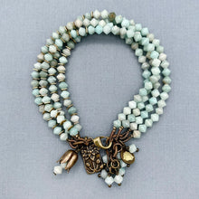 Amazonite  4 Strand Flower Bracelet