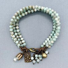 Amazonite  4 Strand Flower Bracelet