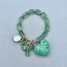Green Fluorite Heart Bracelet