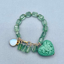 Green Fluorite Heart Bracelet