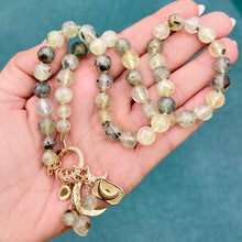 Prehnite Moon Silk Knotted Charm Necklace