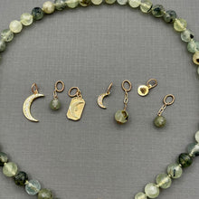 Prehnite Moon Silk Knotted Charm Necklace