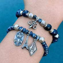 Set of 2  Dumortierite and Blue Kyanite Stretch Charm Bracelets