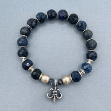 Set of 2  Dumortierite and Blue Kyanite Stretch Charm Bracelets