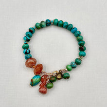 Turquoise and Sunstone Gold Filled Bracelet