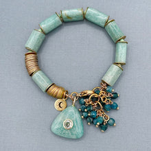 Amazonite and Apatite Charm Bracelet
