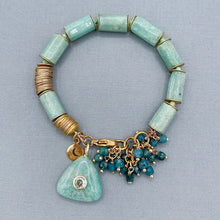 Amazonite and Apatite Charm Bracelet