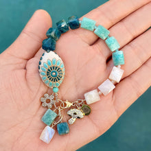 Apatite, Amazonite, and Moonstone Dragon Eye Bracelet