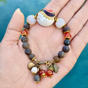 Paisley Carved Bronzite Bracelet