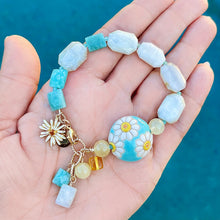 Amazonite and Moonstone Daisy Bracelet