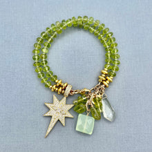 Peridot Star 2 Row Bracelet