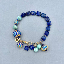 Amazonite and Lapis Cloisonne Bracelet