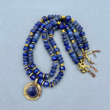 Lapis Lazuli 2 Row Kuchi Coin Necklace