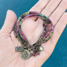 Watermelon Tourmaline Flower Bracelet