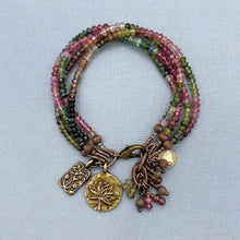 Watermelon Tourmaline Flower Bracelet