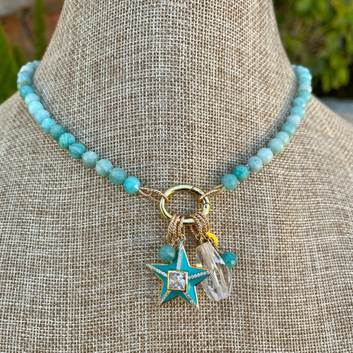 Amazonite Star Charm Necklace