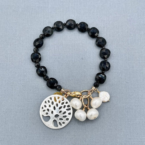 Black Obsidian Tree of Life Bracelet