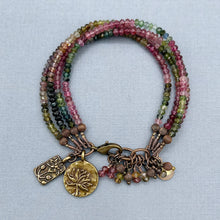 Watermelon Tourmaline Flower Bracelet