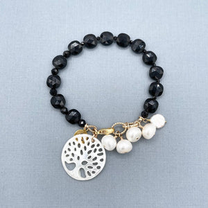 Black Obsidian Tree of Life Bracelet