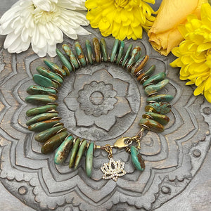 Turquoise Lotus Flower Bracelet